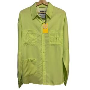Bobblehaus Button Down Lime Green Utility Shirt - Size L, 100% Tencel, NWT